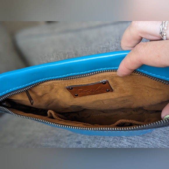 Patricia Nash Tinchi Convertible Sling Bag, Turquoise Leather - Picture 11 of 15